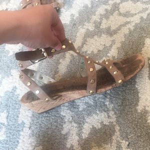 Michael Kors Jolie Suede Studded Wedges size 7